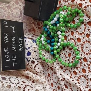 Vintage Silk Thread Wrapped Bead Necklace